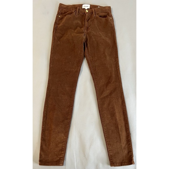 FRAME Le High Skinny Brown Corduroy Pants Size 27‎ Casual Everyday - Picture 1 of 15